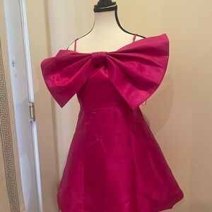 Charming Fuchsia Bow Kids Party Dress